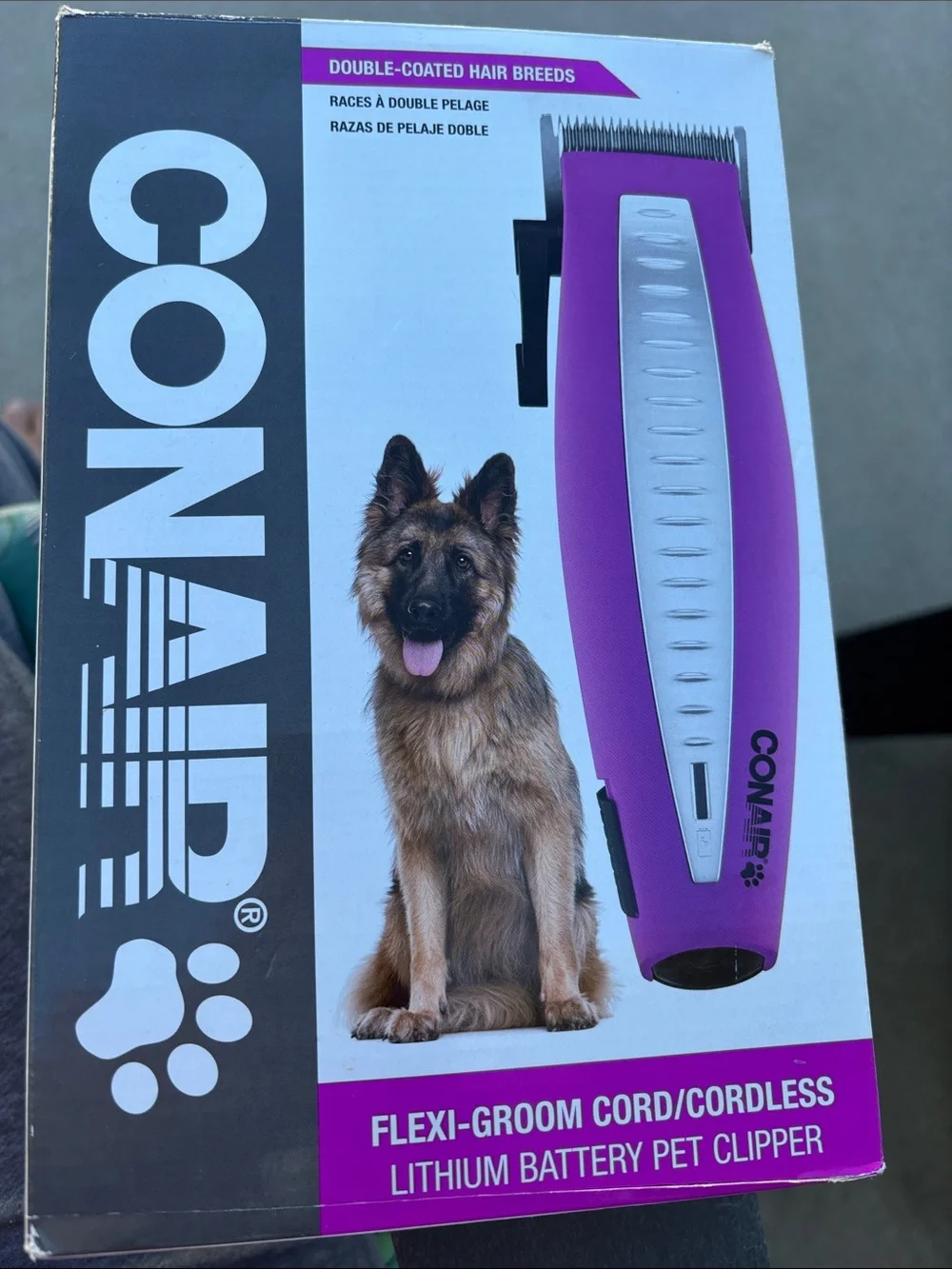 Conair Purple Cord/Cordless (90 min. runtime) Dog Grooming Clipper - Pet Trimmer
